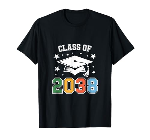 Class of 2038 Grow with Me Colorful Kids Design T-Shirt