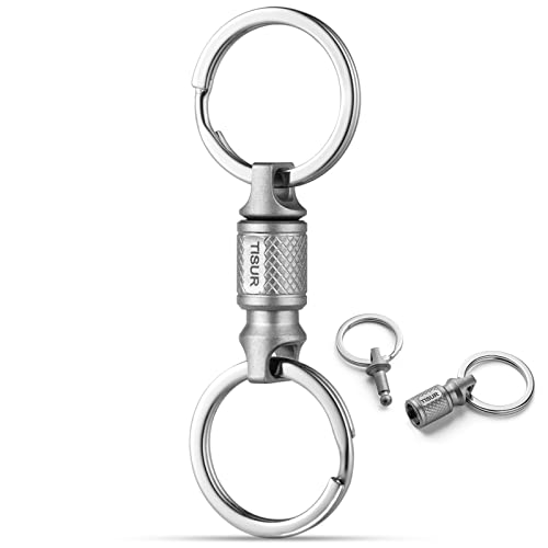 Tisur Titanium Quick Release Keychain, Retractable Key Chain Detachable Keychain Clip，Pull Apart Key Rings For Men Women #TOP2