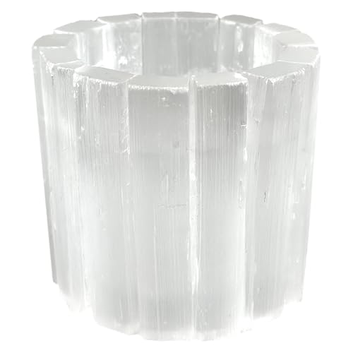 Selenite Candle Holder Natural Cylindrical Tealight Holder