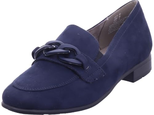 Jana Mocasines para Mujer sin tacón Vegano Tacón Bloque, Azul Oscuro, 39 EU
