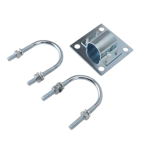 Tomantery Soporte de Tubo de Mástil de Antena Soporte Estable Ajuste Flexible para Pared de Techo con Material de Aleación de Aluminio, de Montaje en Poste de Antena Exterior Resistente a la (A)