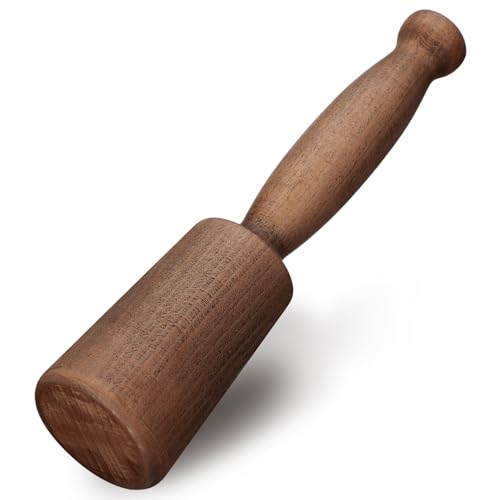Lanties Round Turned 9 oz Wood Mallet Beech 10 Wooden Carving Mallet Solid Woodworking Hammer High Hardness Wood Carving Tools Fine Texture Stable Striking Force for Chisels DIY Projects