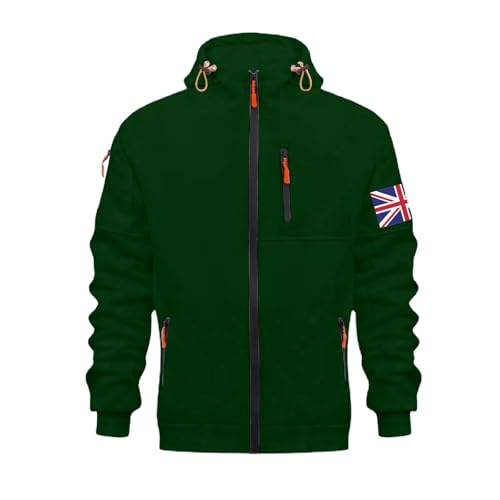 2025 Chaqueta con Capucha Hombre Casual Abrigos De Invierno Ropa de Abrigo Gruesos Vintage Estilo Suéter Ajuste Chándales Estilo Deportivo Sudadera Delgado Ajuste Chándales