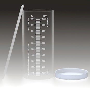 Raven Environmental C-10102 Settlometer Kit, Acrylic, 1.4 L, Dual Scale% Solids and SSV