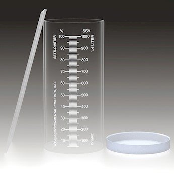Raven Environmental C-10102 Settlometer Kit, Acrylic, 1.4 L, Dual Scale% Solids and SSV