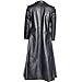CHXLQQX Mens Trench Coat Leather Long Blade Trinity Inspired Retro Steampunk Gothic for Cosplay Gothic Fashion