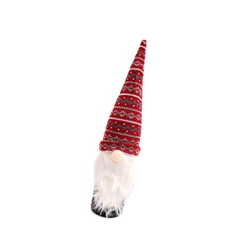 Xuancai Decoración de botellas de punto con cara de Papá Noel, decoración de casas de vacaciones, centros de mesa de comedor y accesorios de botella de gnomos de Navidad aptos para niños