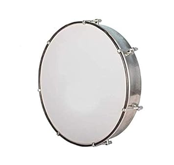 MUSIQAA JAHAN® Musical Instruments Duff (S.S), 18.2 inch, Silver - image, photos
