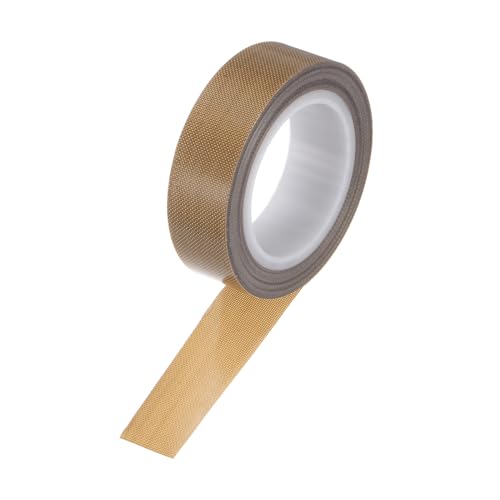 Image of HARFINGTON Fabric PTFE Tape Roll, 0.6 inch x 16ft High Temperature PTFE Adhesive Tape 0.18mm Thickness for Vacuum Sealer Machine Hand Sealers, Brown