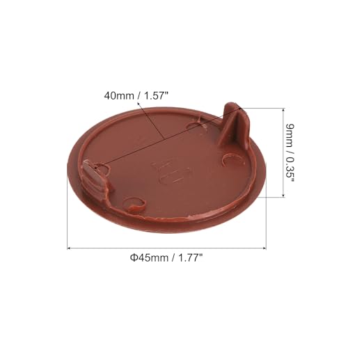 Image of uxcell 10Pcs Hinge Hole Covers, 40mm(1-9 /16 inch) Dia Plastic Concealed Hole Cover Round Flush Type Caps for Furniture Cabinet Cupboard, Red Brown