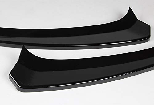 Q1-Tech, 3-Piece Front Bumper Lip Fit For Compatible With 2015-2018 Mercedes-Benz C-Class W205 Sport, Front Bumper Lip Spoiler Air Chin Body Kit Splitter, Painted Glossy Black Abs, (B-Style) #TOP1