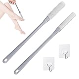 2 Pack Toe Cleaning Brush,Silicone Foot Scrubber for Shower with 15.7' Long Handle Soft Cleaning Bath Brush Feet Cleaner Scrub Foot Care for Seniors,Elderly, Men and Women (Grey)
