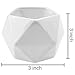 Set of 3 White Ceramic Succulent Plant Pots/Geometric Design Miniature Indoor Planters, 3 Inches