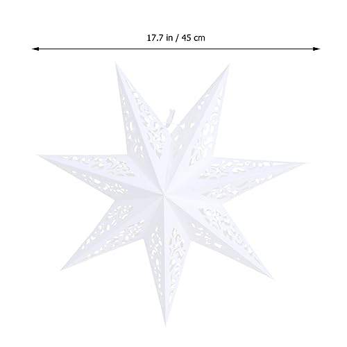 CLISPEED Christmas Paper Star Lantern Lampshade: 45cm 3D Hanging Hollow Out Paper Light Star Paper Lamp Shade for Wedding Party Xmas Decoration