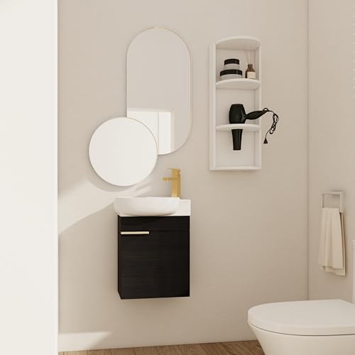 17" Modern Design Bathroom Storage Cabinet, Freestanding Bathroom Vanity Cabinet