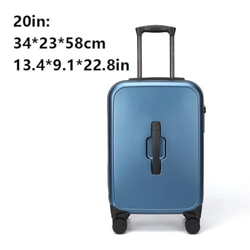Suitcases 20 Inch Foldable Solid Colour Suitcase Universal Wheel Boarding Trolley Case Combination Lock Suitcase Suitcases with Wheels(Blue)2