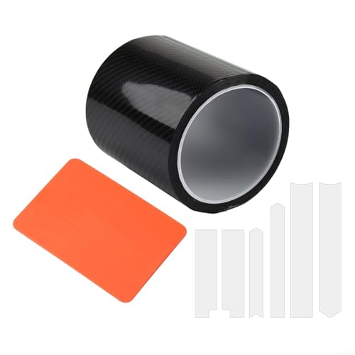Pegatinas de bicicleta, 300 cm Cinta de Protección de Marco de Bicicleta de Fibra de Carbono Etiqueta Engomada de PVC y PMMA Película de Protección de Pintura de Rasguño (Patrón de Carbono 5K)