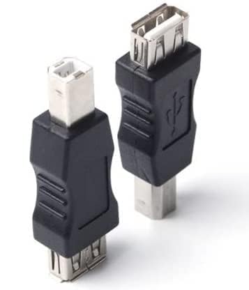 Image of [ 2 Pieces USB 2.0 Type A Female to USB B Male Plug (Printer Scanner) Adapter Connector (Can't Work to Convert Printer as WiFi Enabled or Bluetooth Enabled)