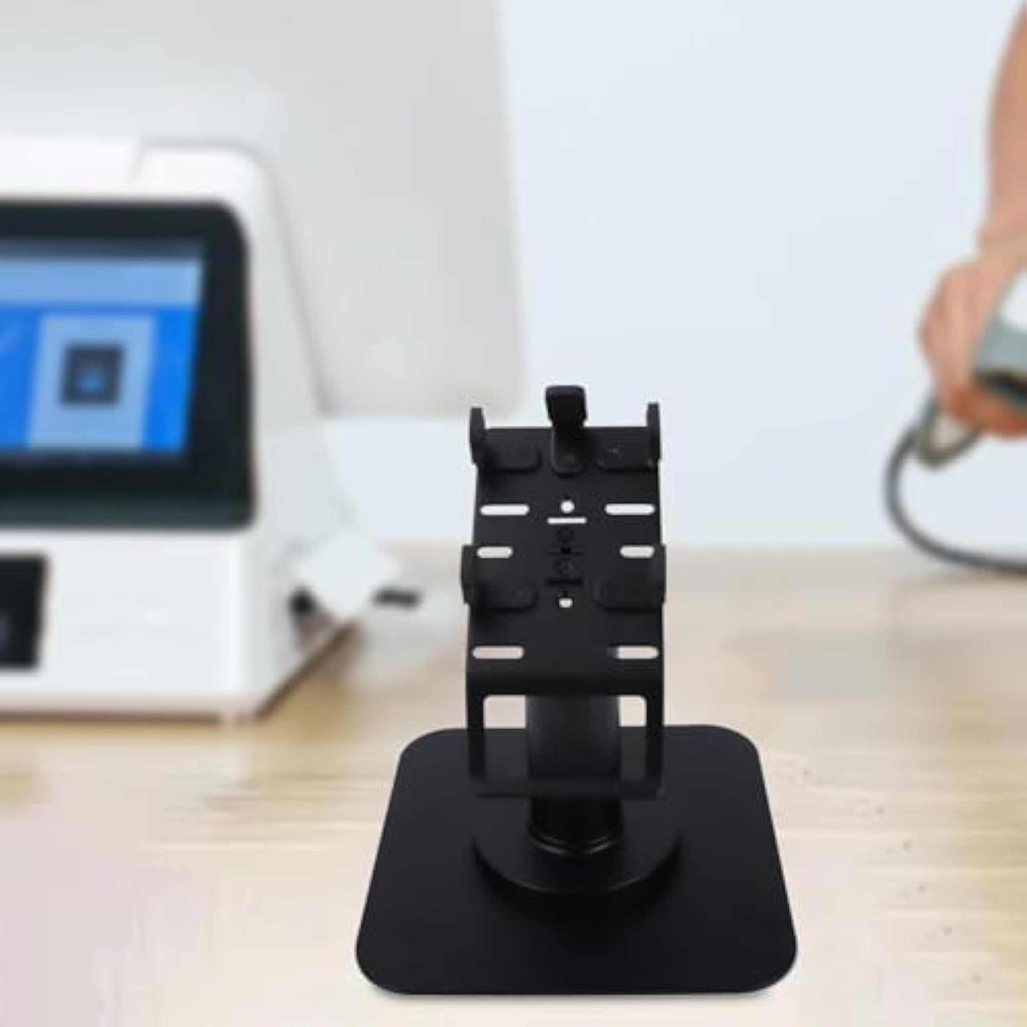 POS Machine Stand with Square Base, White