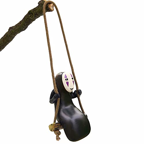 Car Decorations No Face Spirited Away Anime Car Accessories Swing Doll Office Home Gardening Hanging Decor Micro Landscape Decoration Ornaments and Car Rear View Mirrior Ornaments Gift
