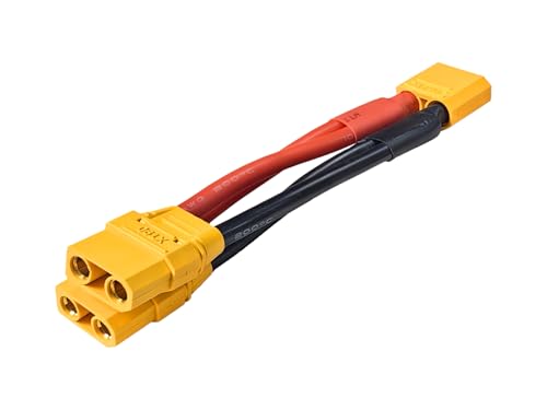 Xt90 Splitter 1 Male to 2 Female Harness Adapter Cable 10 AWG (90mm) for RC UAV Drone DIY Power Cord (1 Pack)