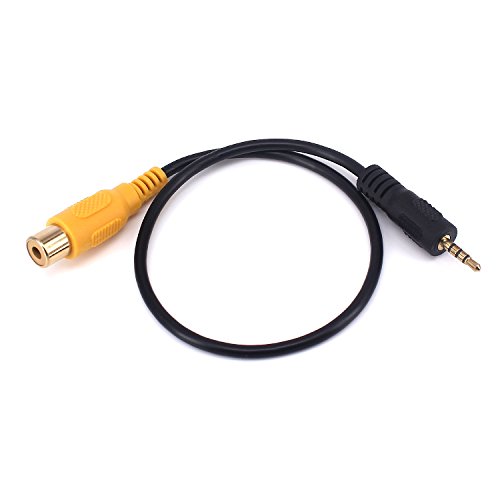 Yeworth 2.5Mm To Rca Cable, Gold Plated Av-In Aux 2.5Mm Trrs Male Plug To Rca Female Audio Adapter Converter Cord 0.3M, For Gps Tablet Dash Cam Dvr Backup Camera #TOP4