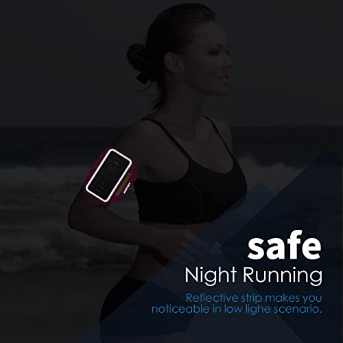 Running Armband with Airpods Zipper Pocket Cell Phone Armband Holder Sweatproof Sports Gym Case Fits iPhone 16 Pro Max/15 Pro Max/14/13/12 Pro Max/11Pro/XR/XS Max with Touchscreen up to 6.9"