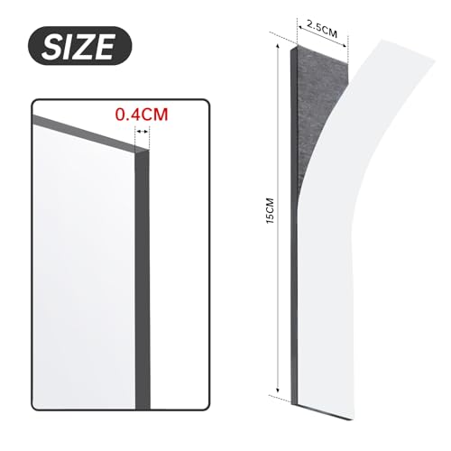 FRETONBA Magnetstreifen Selbstklebend Stark, 4mm Zuschneidbares Magnetblech, 8 Stück Magnetklebeband, Magnete zum Kleben Stark Haftende Rückseite, Magnetband für Fliegengitter, Klebemagnete