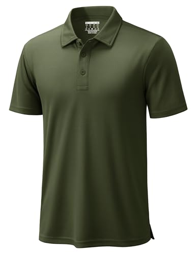 TACVASEN Poloshirt Herren Kurzarm Funktionsshirt Polohemd für Golf Atmungsaktiv Schnelltrocknendes Shirt