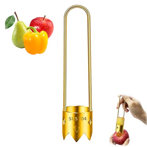 Jalapeno Corer Tool, Pepper Corer Seed Remover Tool for Bell Peppers, 304 Stainless Steel Vegetable Corer with Non-Slip Handle, Twist Core Remover for Stuffed Peppers