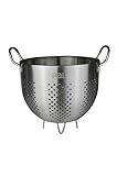 ✅ BESTÄNDIG gegen Säure, und Hitze wie z.B. kochendes Pasta Wasser. 100% Lebensmittelecht und rostfrei. Wasserflecken lassen sich einfach mit etwas Essig entfernen. Spülmaschinengeeignet. Nudelsieb, Küchensieb, Seiher