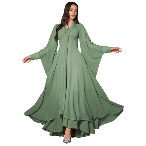 Image of TOLEEN Summer Floral Dresses for Women Long Sleeve Casual Style Beach Swing Dresses