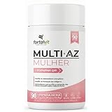 Multi AZ Mulher Com Coenzima Q10 Longa Duração: 3 Meses de Uso, 21 Vitaminas e Minerais Essenciais, 90 Cápsulas, Multivitamínico Feminino, Fortalvit
