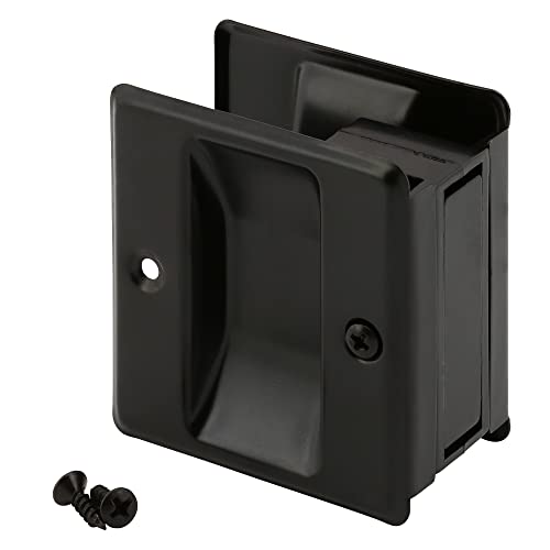 Prime-Line N 7577 Pocket Door Passage Pull, Matte Black Finish (Single Pack)