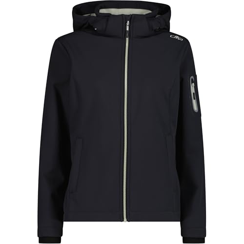 Veste softshell femme 3XL anthracite et pistache avec capuche amovible pour randonnée
