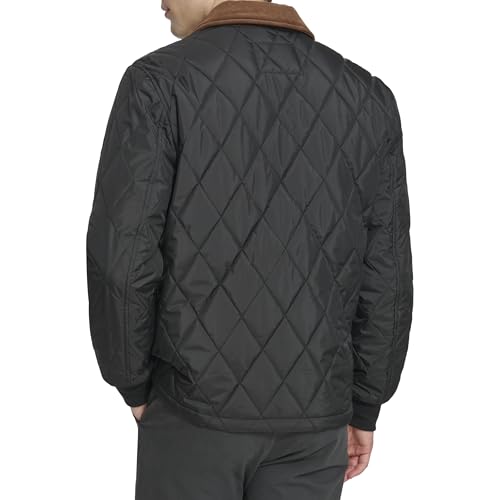 Image of DOCKERS Men's Diamond Quilted Jacket With Corduroy Collar