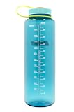 Nalgene Sustain Butelka na wodę z tritanu, bez BPA, wykonana z materiału pochodzącego w 50% z tworzywa sztucznego, 1,360 g, szeroki otwór, cerulean