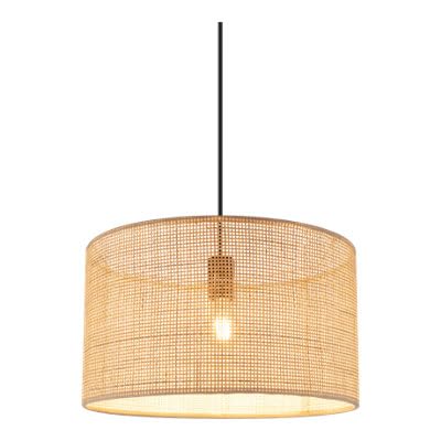GoodHome Abat-jour rond 40 cm métal et rotin Kpezin