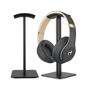 Headset Stand – Headphone Holder for Desk with Aluminum Hanger Compatible with All Over-Ear On-Ear Computer Xbox One PS5 PS4 PC Game Telephone Headsets (Black)