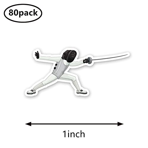 Fencing Sport Stickers 1In For Scrapbooking, Arts, Craft, Kids Diy, Calendars Journals 80-Pack #TOP1