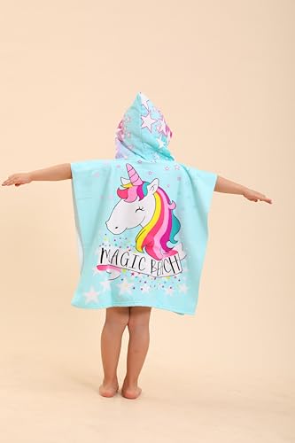 Image of Unicorn Kids Hooded Towels - Swimming Towels & Robes for Boys /Girls, 2-10 Years