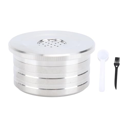 Cápsula de café reutilizable Filtro de vaina de café de acero inoxidable para Delta Q Coffee Machine, amigable con el medio ambiente, fácil de limpiar, incluye cepillo de cuchara (con cuchara de