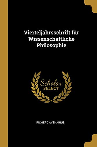 Preisvergleich Produktbild Vierteljahrsschrift für Wissenschaftliche Philosophie