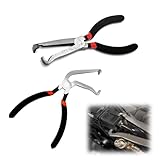 Upgraded 37960 Electrical Disconnect Pliers, 8in Automotive Tools Electrical Connector Pliers, Automotive Tools for Push Tab Style Plugs (Straight+60 Degree)