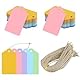 Geschenkanhänger Kraftpapier Anhänger Etiketten 7x4 cm, 200 Stück Tags und 200 Stück Juteschnur, für Basteln Weihnachts Hochzeits Geschenke (5 Farben)