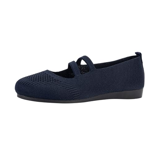 Zapatos planos tejidos transpirables de mujer cómodos para vestir de forma casual