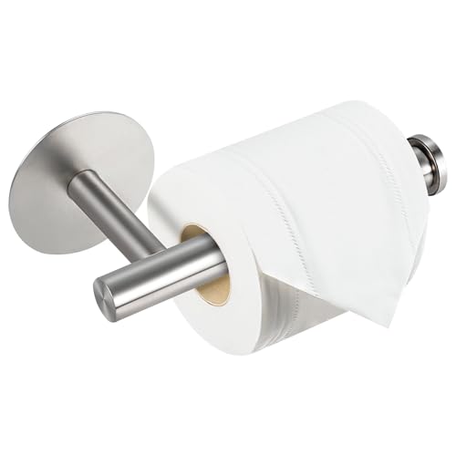 Yagoo Self Adhesive Toilet Paper Holder, SUS304 Stainless Steel Rustproof Toilet Roll Holder No Drilling Adhesive Toilet Tissue Holder for Bathroom Kitchen (1, Silver)