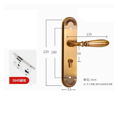 Serrure De Porte Intérieure – Bronze Classique, Acier, Sans Clé, Pour Placard Ou Hall