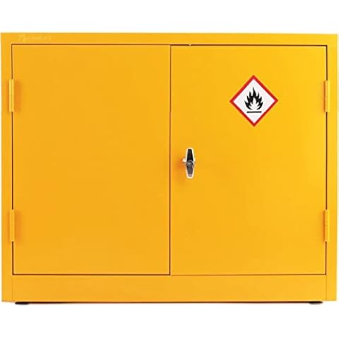 Horison Industries COSHH Cabinet Fire Proof Flammable Liquid Storage Cabinet - Hazardous Substance COSHH Cabinet Chemical Cupboard for Flammable Liquids,COSHH Cupboard - 915x700x459mm Cover
