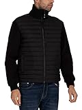 Código Superdry Superdry Mountain Hybrid Bomber Cárdigan Sudadera, Negro, L para Hombre